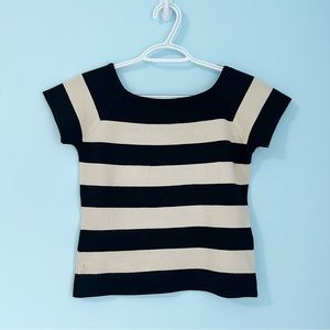Papaya Striped Short Sleeve Woven Top (L)
